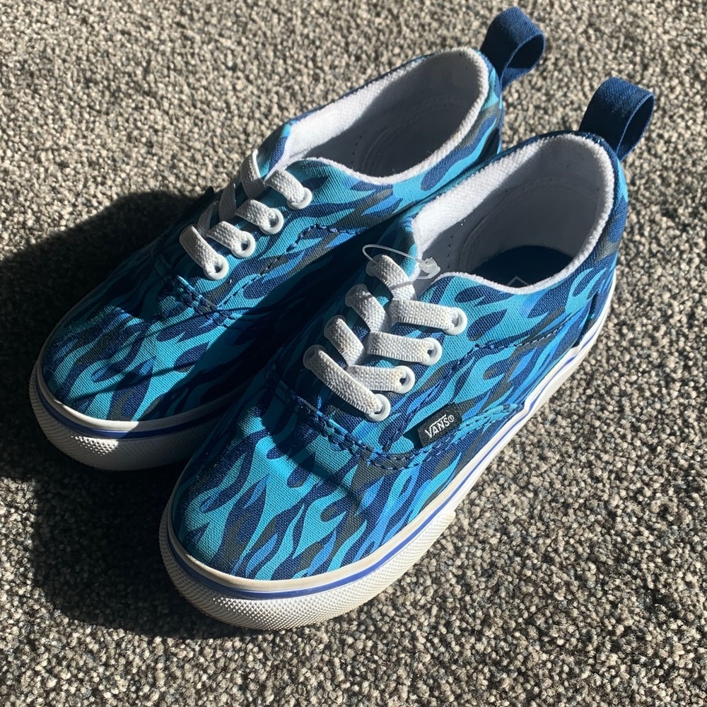 Vans Kids Sneakers in Blue Flame Design size 9T toddler